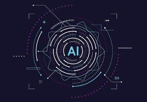 Artificial intelligence chipset on circuit board in futuristic concept technology artwork vector