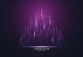 Lines composed of glowing backgrounds. Digital high tech city concept. Future urban architecture neon light vector