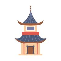Illustration of a traditional Asian pavilion. White background, isolate vector