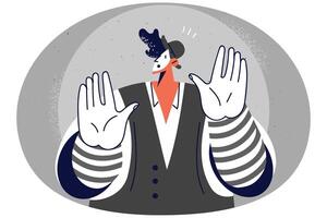 Man in costume act as mime vector