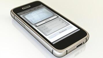 A cell phone with a screen showing a picture photo