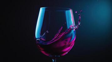 A glass of wine with a splash of liquid photo