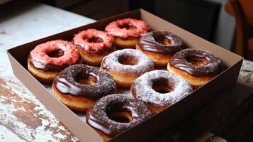 A box of donuts with different flavors photo