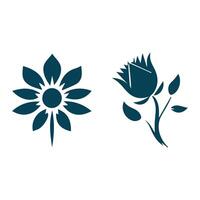 Two flower icons on a white background vector
