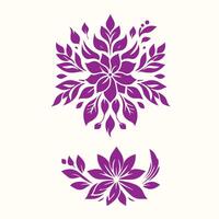 Set of flowers and leaves vector