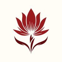 A red lotus flower on a white background vector