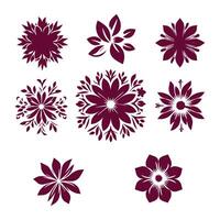 A set of flowers in different colors vector