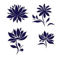 Four different flowers on a white background vector