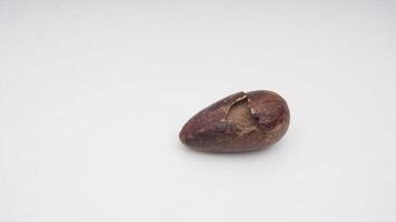Opened Nutmeg on White Background photo