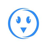 Illustration of a very happy emoticon logo vector