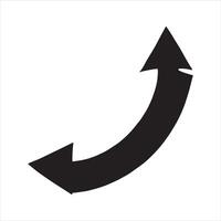 Curved Black Arrow Icon Direction, Growth, and Progress Symbol vector