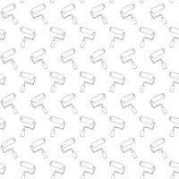 paint roller icon seamless pattern. graphic line illustration on transparent background vector