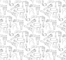 Paint roller brushes seamless pattern. graphic line background for headers, banners and advertising vector