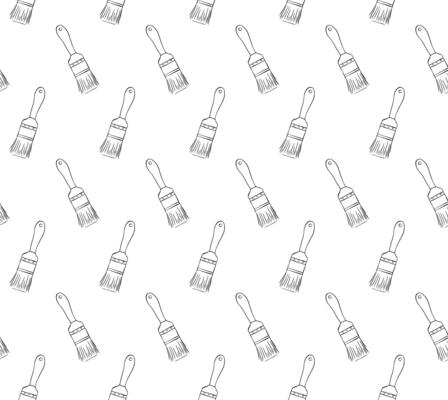 Paint brush seamless pattern. graphic line isolated illustration on white transparent background