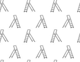 step Ladder seamless pattern. Graphic line Simple step ladder shapes. Black and white design. Minimalistic ladder symbols. vector