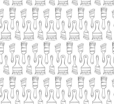Graphic line brushes painter seamless pattern