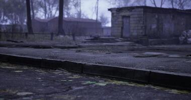Ruins of an abandoned building in a quiet and eerie setting video