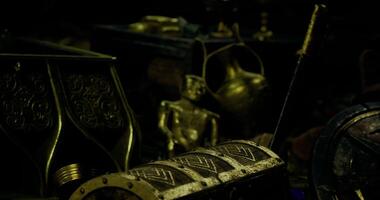 Ancient artifacts and treasures found in a dark archaeological site video