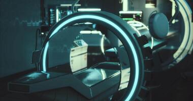 Futuristic laboratory with advanced technology in a high tech setting video