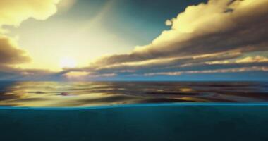 Serene ocean view at sunset with colorful clouds and calm water video