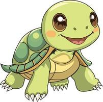 Smiling Cartoon Turtle Character vector
