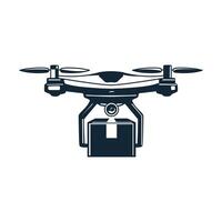 A drone delivers a package vector