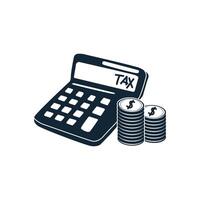 Calculator with Tax season calculations vector