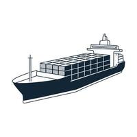 A container ship fully loaded with cargo ready for its journey across the sea vector
