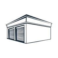 A simple two bay garage with roll up doors vector