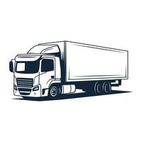 A large box truck ready for delivery vector