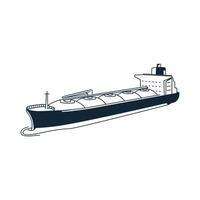 A large LNG carrier sails across the ocean vector