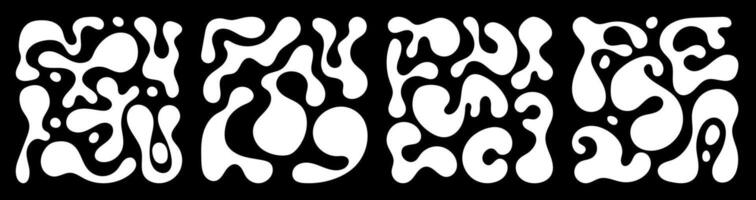 Unique organic shapes form abstract patterns in monochrome design vector