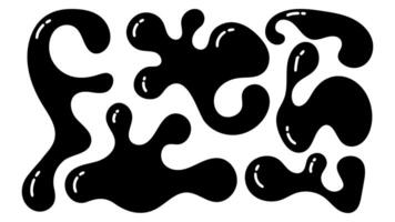 Irregular black organic blobs in various shapes creating a playful visual composition vector