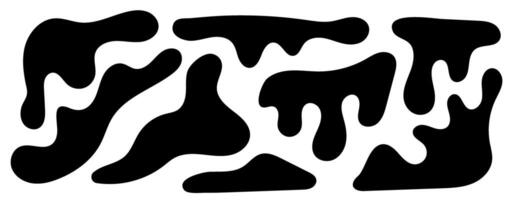 Irregular blob, set of abstract organic shapes. Abstract irregular random blobs. Simple liquid amorphous splodge. Trendy minimal designs for presentations, banners, posters and flyers. vector