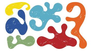 Vibrant collection of organic shapes in irregular forms and bold colors vector