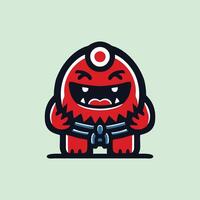 Monster smile logo mascot design art illustration vector