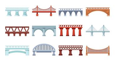 A Variety of Distinctive Architectural Bridge Designs Tailored for Creative Projects and Ideas vector