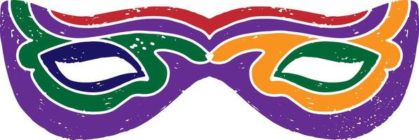 a colorful mardi gras mask with two eyes vector