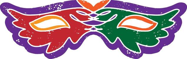 a colorful mardi gras mask with two wings vector