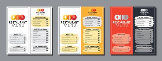 Restaurant Menu Card Template in DL Format vector