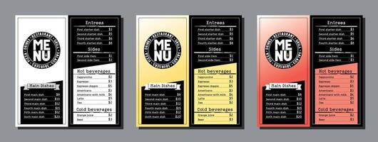 Bistro Menu Card Template in DL Format vector