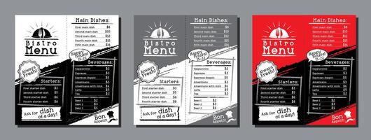 Bistro Menu Card Template vector