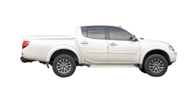 A white pickup truck isolated with clipping path in file format Side view pick up png