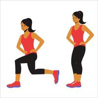 girl performing Warm-Up Exercises, designed to prepare the body for an effective workout. The animation showcases a variety of warm-up movements such as arm circles, leg swings, torso twists, jumping vector