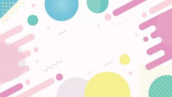 Vibrant pastel abstract background with geometric shapes, halftone patterns, and dynamic lines. Perfect for modern designs, presentations, social media, and digital artwork with a playful aesthetic. vector