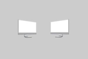 Desktop monitor screen art . vector