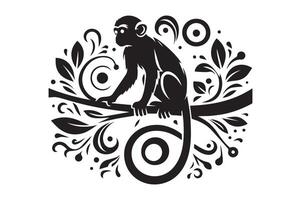 Monkey Illustration art style eps graphics vector