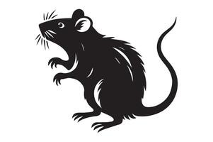 Rat Illustration, simple art style white background vector