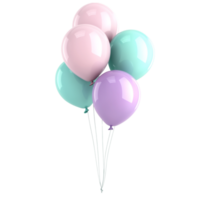 A bunch of balloons in pastel colors png