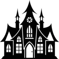 Gothic Haunted House Silhouette Available on EPS File vector